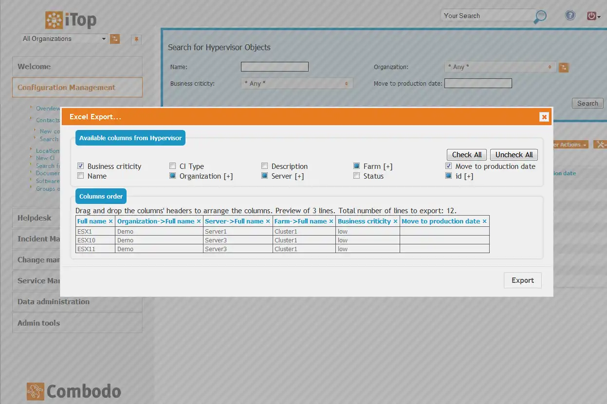Descargue la herramienta web o la aplicación web itop - ITSM CMDB OpenSource